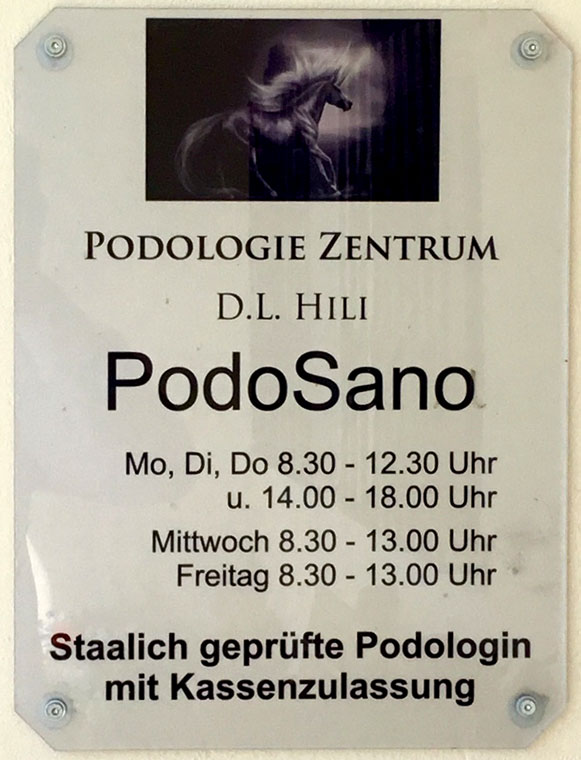 Praxisschild von Podo Sano in Ottobeuren